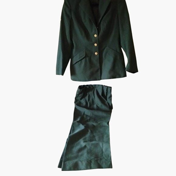 Womens Army Uniform Green Blazer 14 Slacks 11 Suit Vintage US Military Costume - Picture 2 of 16